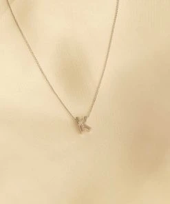 Astrid & Miyu Pendant Necklaces K Initial Pendant Necklace In Silver With K
