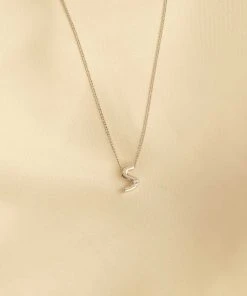Astrid & Miyu S Initial Pendant Necklace In Silver With S
