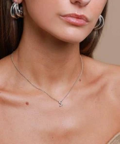 Astrid & Miyu S Initial Pendant Necklace In Silver With S