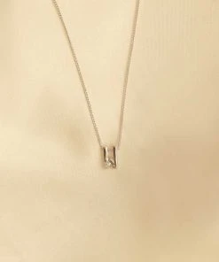 Astrid & Miyu W Initial Pendant Necklace In Silver With W Pendant Necklaces