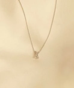 Astrid & Miyu X Initial Pendant Necklace In Silver With X Pendant Necklaces