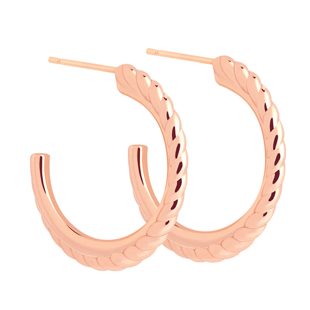 Astridandmiyu Interlocked Band Hoops In Rose Gold Sale 3 Astridandmiyu Interlocked Band Hoops In Rose Gold Sale