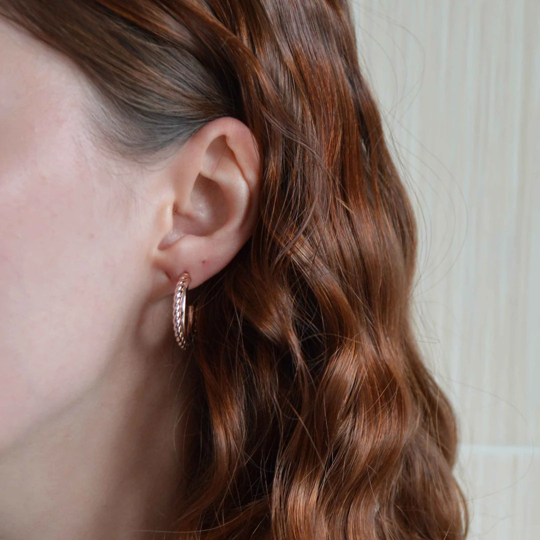 Astridandmiyu Interlocked Band Hoops In Rose Gold Sale 5 Astridandmiyu Interlocked Band Hoops In Rose Gold Sale