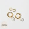 Astrid & Miyu New In Iridescent Stacking Set In Gold 1 Astrid & Miyu New In Iridescent Stacking Set In Gold