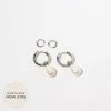 Astrid & Miyu New In Iridescent Stacking Set In Silver