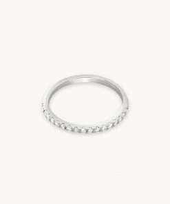 Astrid & Miyu Iridescent Crystal Ring In Silver