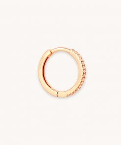 Astrid & Miyu Jewelled Hoop 11.5mm In Rose Gold Earrings