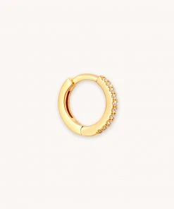 Astrid & Miyu Jewelled Hoop 8mm In Gold Best Sellers