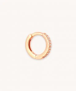Astrid & Miyu Jewelled Hoop 8mm In Rose Gold Earrings