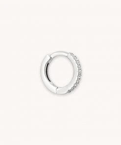Astrid & Miyu Jewelled Hoop 8mm In Silver