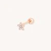 Astridandmiyu Sale Jewelled Star Barbell In Rose Gold