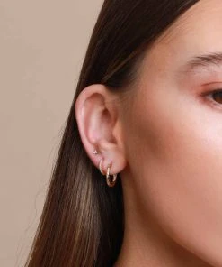 Astrid & Miyu Jewelled Hoop 8mm In Gold Best Sellers