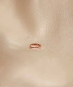 Astrid & Miyu Jewelled Hoop 8mm In Rose Gold Earrings