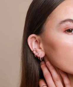 Astrid & Miyu Jewelled Hoop 8mm In Rose Gold Earrings