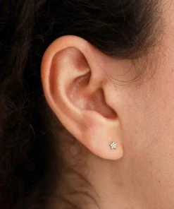 Astridandmiyu Sale Jewelled Star Barbell In Rose Gold