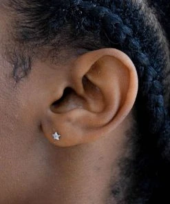 Astridandmiyu Sale Jewelled Star Barbell In Silver