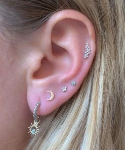 Astridandmiyu Sale Jewelled Star Barbell In Silver