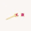 Astrid & Miyu Birthstone Earrings July Birthstone Stud Earrings In Gold With Ruby CZ