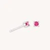 Astrid & Miyu July Birthstone Stud Earrings In Silver With Ruby CZ Birthstone Earrings