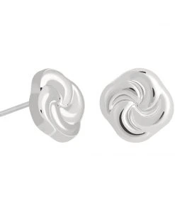 Astridandmiyu Knot Stud Earrings In Silver