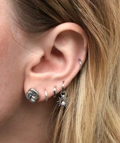 Astridandmiyu Knot Stud Earrings In Silver