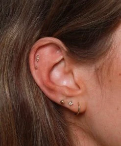 Astrid & Miyu Large Ball Stud Earrings In Solid White Gold 9 Astrid & Miyu Large Ball Stud Earrings In Solid White Gold