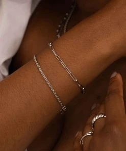 Astrid & Miyu Rope Chain Bracelet In Silver Best Sellers