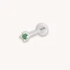 Astrid & Miyu Tsavorite Claw Set Piercing Stud In Solid White Gold New In