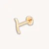 Astrid & Miyu Wave Piercing Stud In Solid Gold 1 Astrid & Miyu Wave Piercing Stud In Solid Gold