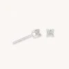 Astrid & Miyu March Birthstone Stud Earrings In Silver With Aquamarine CZ Birthstone Earrings