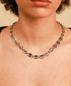 Astrid & Miyu Sale Mariner Chain Necklace In Silver
