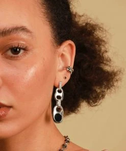 Astrid & Miyu Sale Mariner Chain Stud Earrings In Silver