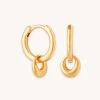 Astrid & Miyu Molten Charm Hoops In Gold 1 Astrid & Miyu Molten Charm Hoops In Gold