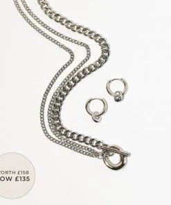 Astrid & Miyu Molten Stacking Set In Silver