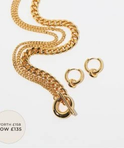 Astrid & Miyu Molten Stacking Set In Gold