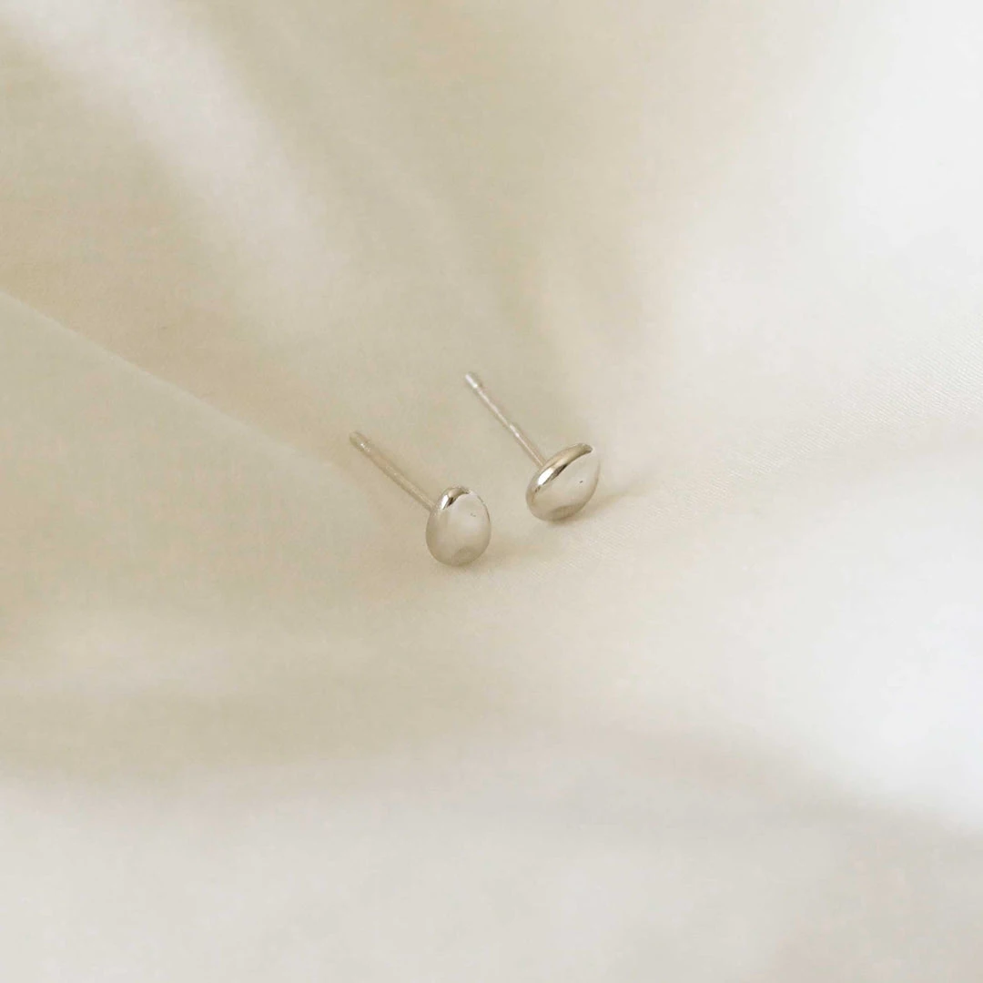 Astrid & Miyu Molten Large Stud Earrings In Silver 5 Astrid & Miyu Molten Large Stud Earrings In Silver
