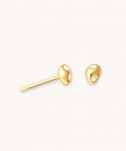 Astridandmiyu Molten Small Stud Earrings In Gold