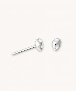 Astridandmiyu Molten Small Stud Earrings In Silver
