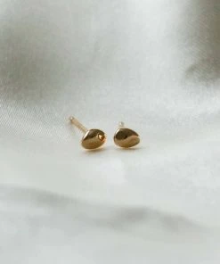 Astridandmiyu Molten Small Stud Earrings In Gold