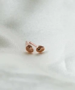 Astridandmiyu Molten Small Stud Earrings In Rose Gold