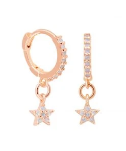 Astridandmiyu Mystic Star Huggies In Rose Gold Sale