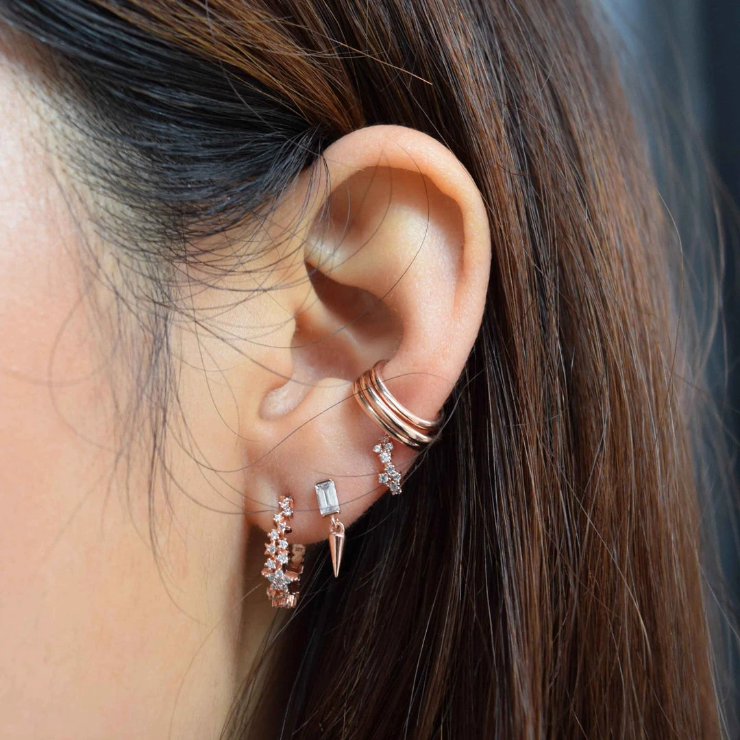 Astridandmiyu Earrings Mystic Gem Huggies In Rose Gold 5 Astridandmiyu Earrings Mystic Gem Huggies In Rose Gold