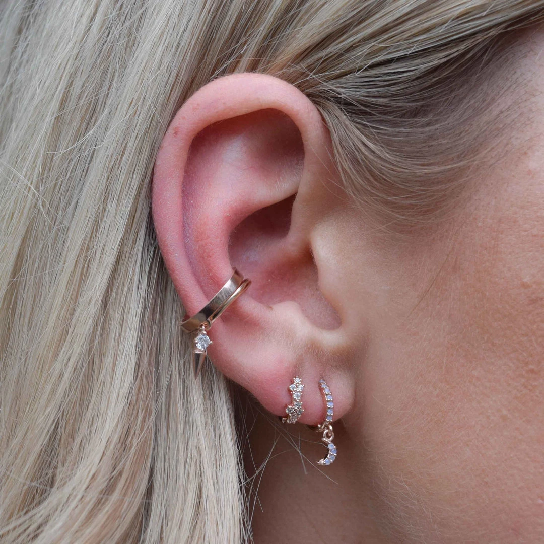 Astridandmiyu Earrings Mystic Gem Huggies In Rose Gold 6 Astridandmiyu Earrings Mystic Gem Huggies In Rose Gold