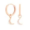 Astrid & Miyu Mystic Moon Crystal Hoops In Rose Gold Sale
