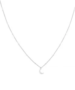 Astrid & Miyu Sale Mystic Moon Crystal Necklace In Silver