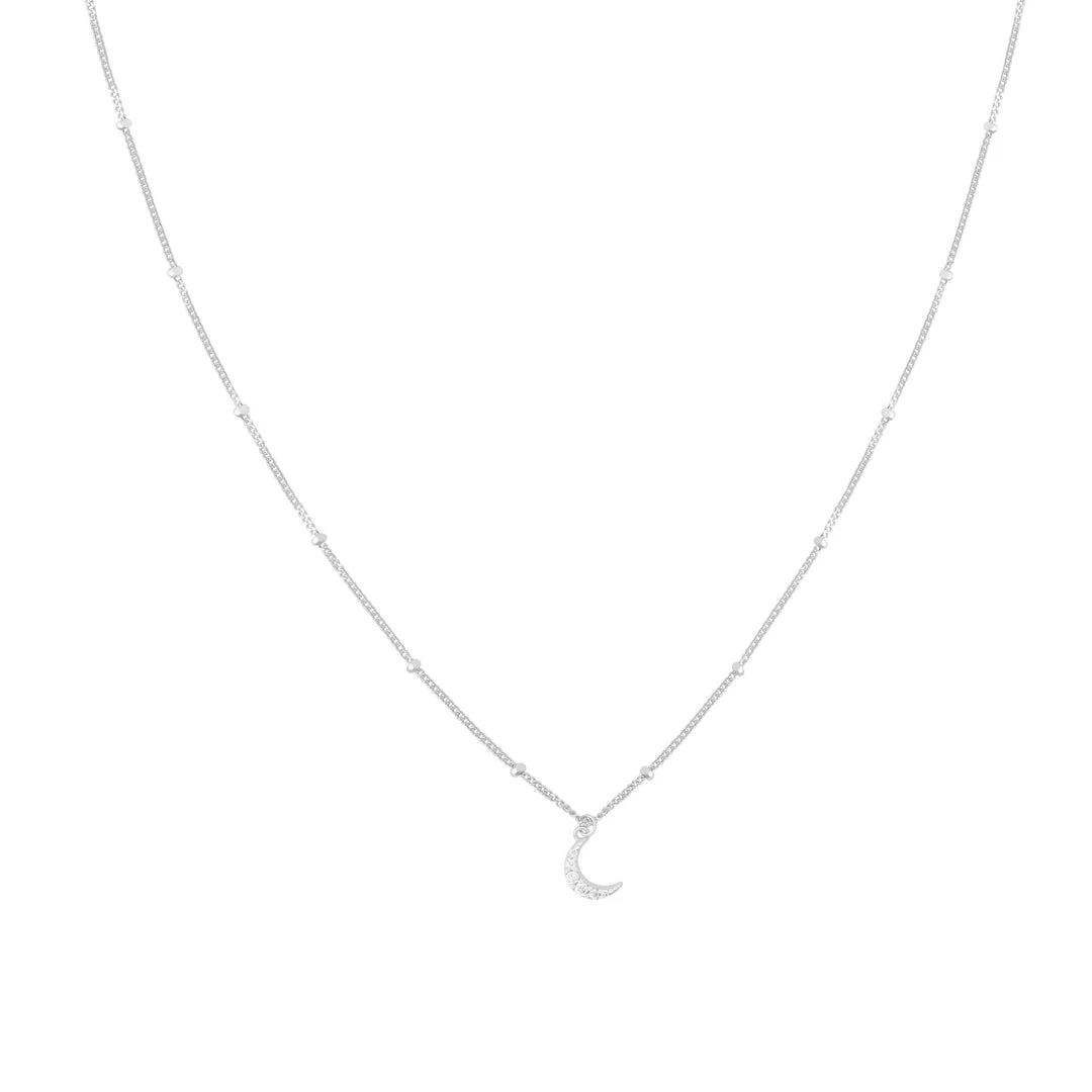 Astrid & Miyu Sale Mystic Moon Crystal Necklace In Silver 3 Astrid & Miyu Sale Mystic Moon Crystal Necklace In Silver