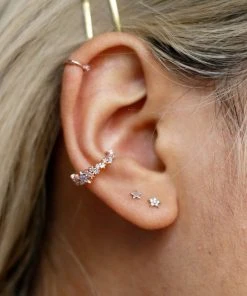 Astridandmiyu Mystic Star Ear Cuff In Rose Gold