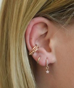 Astridandmiyu Mystic Star Huggies In Rose Gold Sale