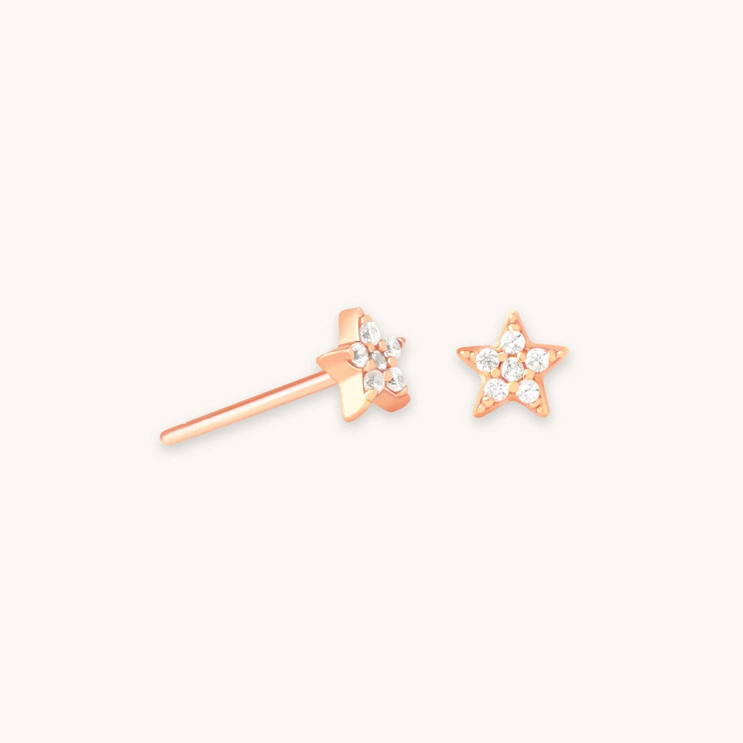 Astrid & Miyu Mystic Star Crystal Stud Earrings In Rose Gold 3 Astrid & Miyu Mystic Star Crystal Stud Earrings In Rose Gold