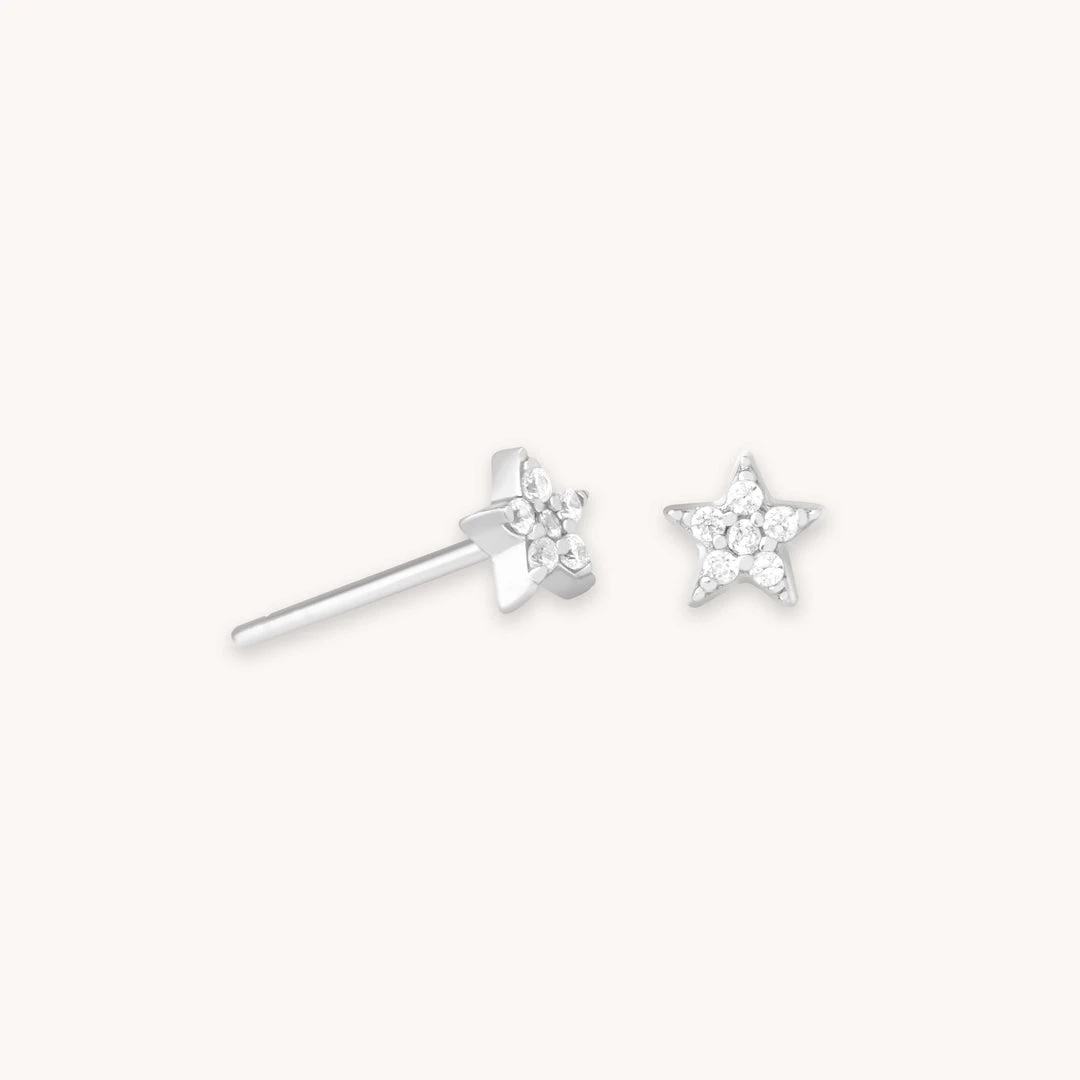 Astrid & Miyu Sale Mystic Star Crystal Stud Earrings In Silver 3 Astrid & Miyu Sale Mystic Star Crystal Stud Earrings In Silver
